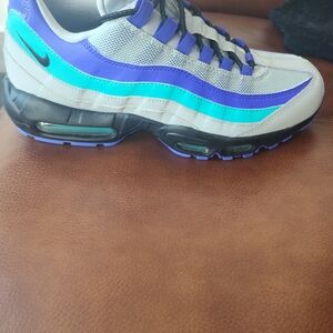 Nike Air Max 95 Sneakers - Violet, Aqua, and Charcoal